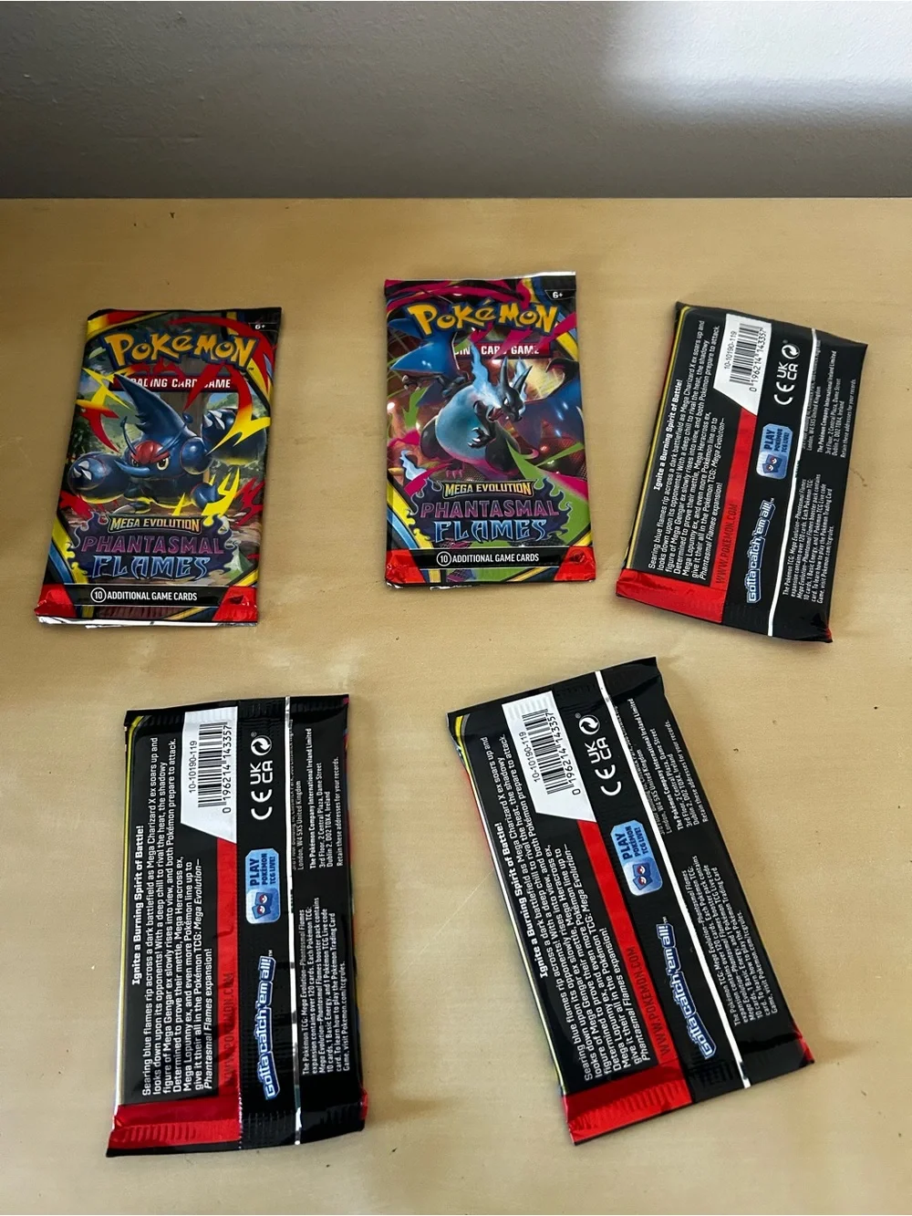 5 Pokémon TCG Phantasmal Flames‎ Booster Packs - Pokémon Brand